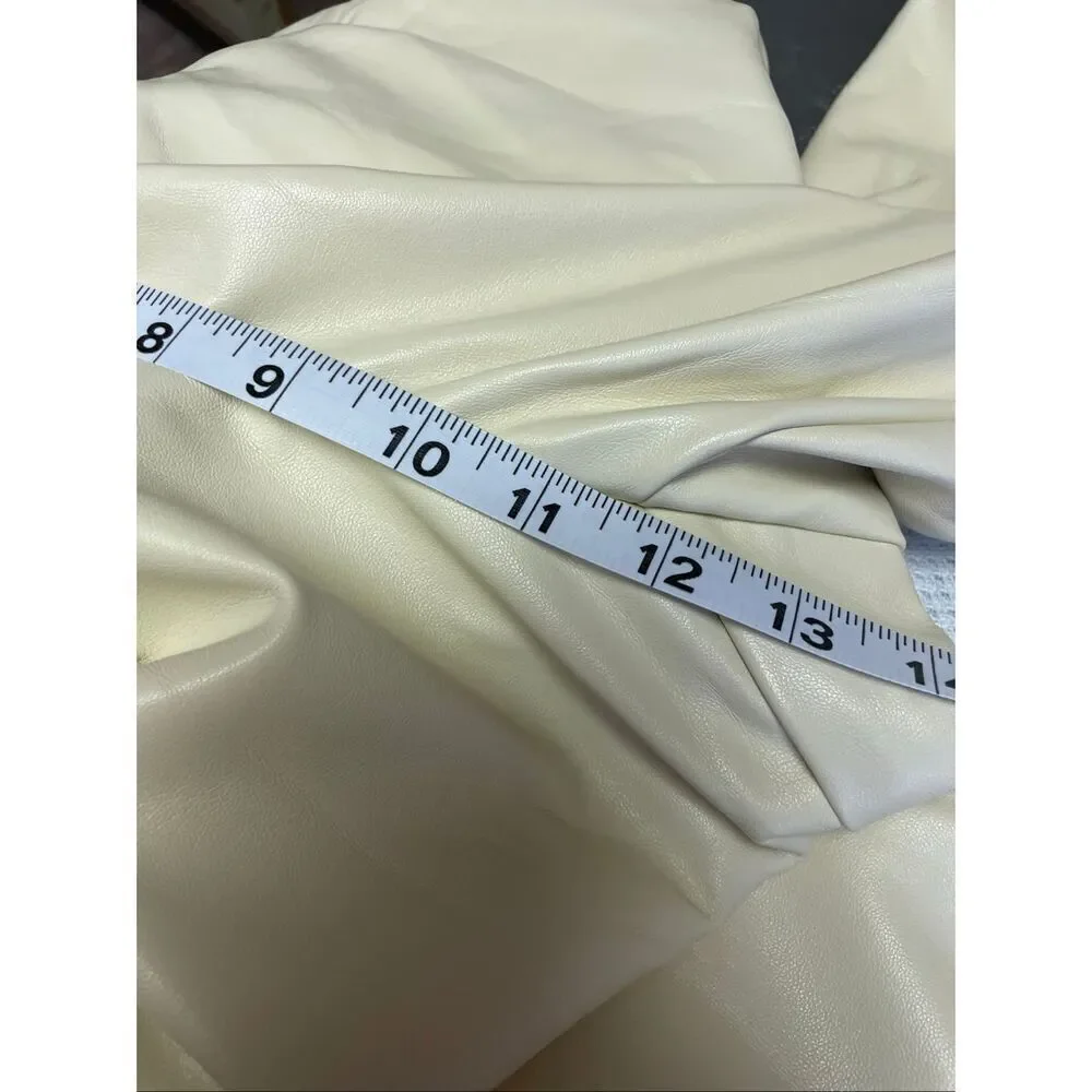 Maison D’Amélie NWT Ivory Faux Leather Pants Size 10